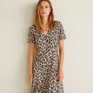 Mango cheetah print dress